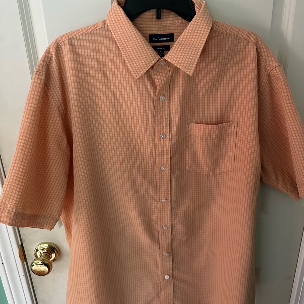 Croft & Barrow Orange Casual Button Down Shirt